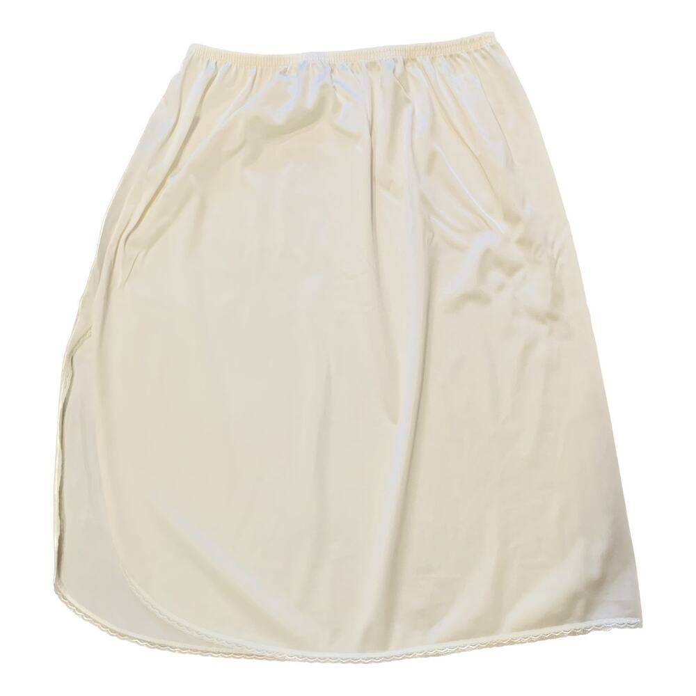 Vintage Vassarette Half Slip Beige Size M 24" Split Elastic Waist Nylon Md USA